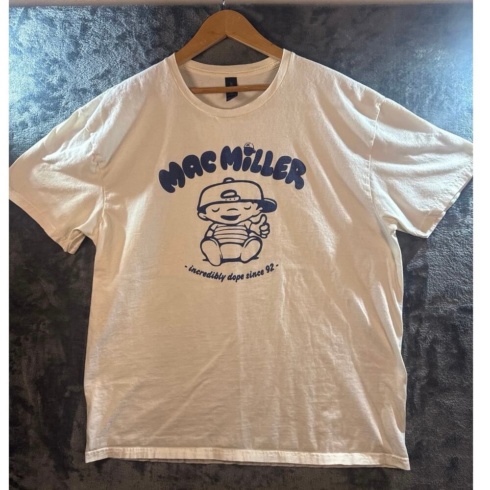 Streetwear x Rap Tee x Mac Miller “Incredibly Dope since 92” T Shirt XL White